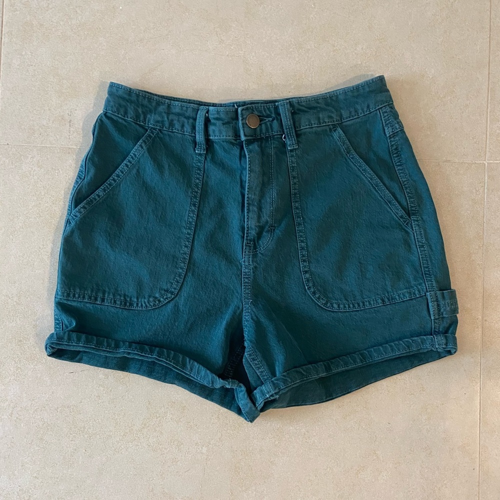 Green Jean Shorts